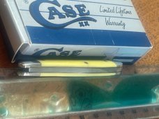 Case xx 1984 Its Only Peanuts Peanut Knife w Peanut Blade Etch w/ Yellow Synthetic Handles Case xx 1984 Its Only Peanuts Peanut Knife w Peanut Blade Etch w/ Yellow Synthetic Handles