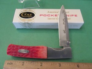 Case XX 1989 Centennial Red Bone Liner Lock Pattern # R6110 LSS