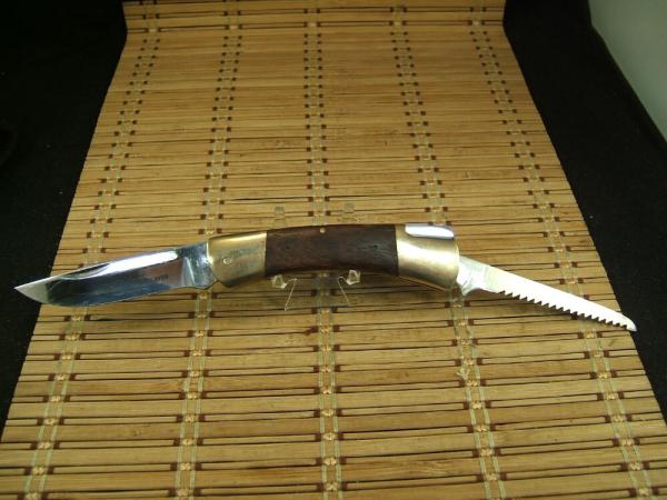 PRECISE ORIGINAL VINTAGE JAPAN DEERSLAYER CUSTOM HI STAINLESS STEEL KNIFE & SAW 2 BLADE COMBINATION 