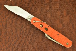 VINTAGE SCHRADE WALDEN 1950-1972 ORANGE PARATROOPERS SWITCH BLADE KNIFE (10100)