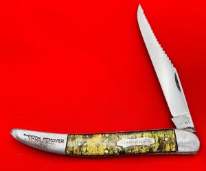 Vintage VIKING Eric Wedemeyer N.Y. 1-Blade Fishing Pocket Knife Green Shell Celluloid c.1931-1934