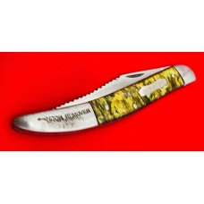 Vintage VIKING Eric Wedemeyer N.Y. 1-Blade Fishing Pocket Knife Green Shell Celluloid c.1931-1934 Vintage VIKING Eric Wedemeyer N.Y. 1-Blade Fishing Pocket Knife Green Shell Celluloid c.1931-1934