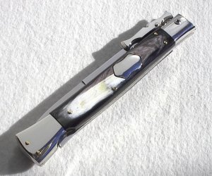 A.G.A. CAMPOLIN ITALY 33cm -13" ( BATWING ) BRAZILIAN HORN NICKEL SILVER BOLSTERS SWINGUARD W'/POUCH