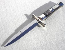 A.G.A. CAMPOLIN ITALY 33cm -13" ( BATWING ) BRAZILIAN HORN NICKEL SILVER BOLSTERS SWINGUARD W'/POUCH