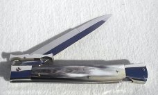 A.G.A. CAMPOLIN ITALY 33cm -13" ( BATWING ) BRAZILIAN HORN NICKEL SILVER BOLSTERS SWINGUARD W'/POUCH