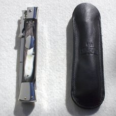 A.G.A. CAMPOLIN ITALY 33cm -13" ( BATWING ) BRAZILIAN HORN NICKEL SILVER BOLSTERS SWINGUARD W'/POUCH