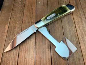 Kabar Ax Saddle Horn Smooth Green Bone.   KS