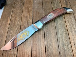 Kabar Grizzly Clasp Knife 1988 Wooden Handles 