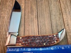 Kabar Grizzly Clasp Knife Brown Jigged Bone Handles 1989 Kabar Grizzly Clasp Knife Brown Jigged Bone Handles 1989