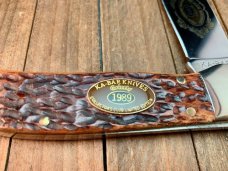 Kabar Grizzly Clasp Knife Brown Jigged Bone Handles 1989 Kabar Grizzly Clasp Knife Brown Jigged Bone Handles 1989