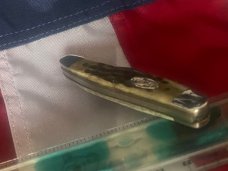 Case xx 1988 G62087 Knife w/ Great Green Jigged Bone Handles +Andrew Case Blade Etch -NOS Case xx 1988 G62087 Knife w/ Great Green Jigged Bone Handles +Andrew Case Blade Etch -NOS