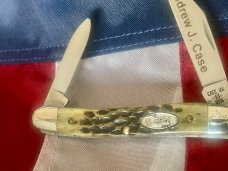 Case xx 1988 G62087 Knife w/ Great Green Jigged Bone Handles +Andrew Case Blade Etch -NOS Case xx 1988 G62087 Knife w/ Great Green Jigged Bone Handles +Andrew Case Blade Etch -NOS