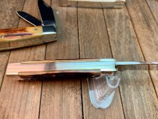 Kabar Gunstock Limited Edition Set of 3 Knives With Case, Pearl, Jigged Bone and Stag Kabar Gunstock Limited Edition Set of 3 Knives With Case, Pearl, Jigged Bone and Stag