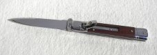 NEW AKC 8" SLIM LEVER LOCK SWEDGE BLADE, GENUINE SANTOS MAHOGANY WOOD - MANIAGO ITALY