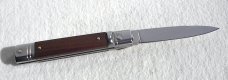 NEW AKC 8" SLIM LEVER LOCK SWEDGE BLADE, GENUINE SANTOS MAHOGANY WOOD - MANIAGO ITALY