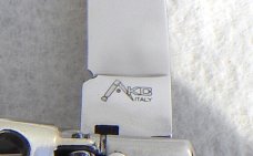 NEW AKC 8" SLIM LEVER LOCK SWEDGE BLADE, GENUINE SANTOS MAHOGANY WOOD - MANIAGO ITALY