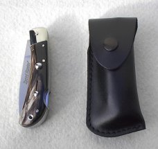 NOS FIRST RUN ITALIAN AKC AUTO SPEED HUNTER 3 BLADE BRAZILIAN HORN WITH ORIGINAL SHEATH