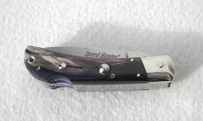 NOS FIRST RUN ITALIAN AKC AUTO SPEED HUNTER 3 BLADE BRAZILIAN HORN WITH ORIGINAL SHEATH