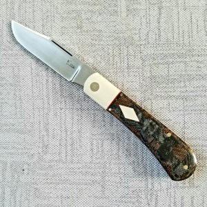K'roo Custom Lanny clip,4" clsd Blanket micarta scales and.ivory micarta bolsters ..filework..Rwl34 