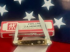 Zwilling J A Henckels 2 Blade Half (1/2) Whittler Knife w/ Hellbraun Handles - NOS Zwilling J A Henckels 2 Blade Half (1/2) Whittler Knife w/ Hellbraun Handles - NOS