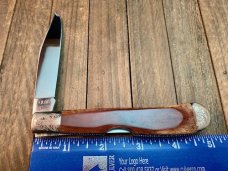 Kabar Lockback Trapper Smooth Brown Bone Engraved Bolsters. KS Kabar Lockback Trapper Smooth Brown Bone Engraved Bolsters. KS