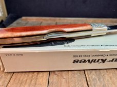 Kabar Lockback Trapper Smooth Brown Bone Engraved Bolsters. KS Kabar Lockback Trapper Smooth Brown Bone Engraved Bolsters. KS