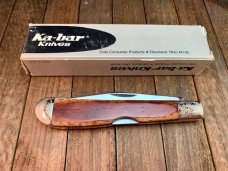 Kabar Lockback Trapper Smooth Brown Bone Engraved Bolsters. KS Kabar Lockback Trapper Smooth Brown Bone Engraved Bolsters. KS