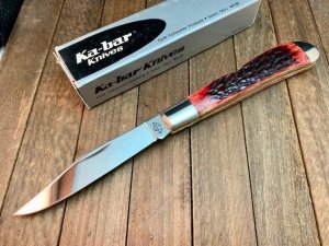 Kabar Lockback Trapper Jigged Red Bone.  KS