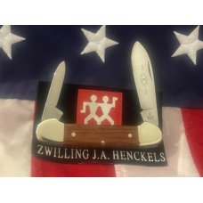 Vintage J A Henckels (INOX) 2 Blade Canoe w/ Walnut? Wood Handles & Blade Etch - NM - NICE ONE! Vintage J A Henckels (INOX) 2 Blade Canoe w/ Walnut? Wood Handles & Blade Etch - NM - NICE ONE!