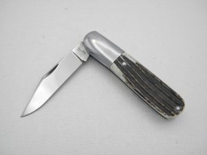 Queen Cutlery #60 Barlow Winterbottom bone:  3 1/2 closed, circa 1955 - 1957, Queen STEEL tang stamp