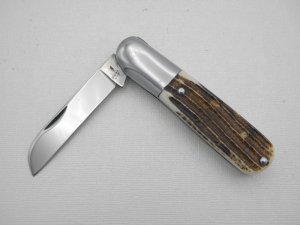 Queen Cutlery #60SH Barlow:  3 1/2 closed, circa 1959, Q STEEL tang stamp 