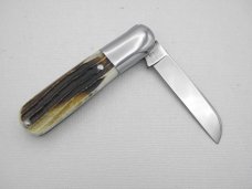 Queen Cutlery #60SH Barlow: 3 1/2 closed, circa 1959, Q STEEL tang stamp Queen Cutlery #60SH Barlow: 3 1/2 closed, circa 1959, Q STEEL tang stamp