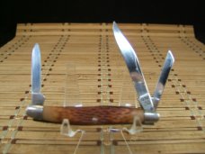 KABAR 1071 USA 1980'S VINTAGE TRIPLE BLADE STOCKMAN  HIGH CARBON STEEL FOLDING UNUSED POCKET KNIFE