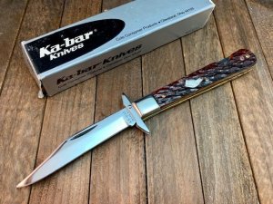 Kabar Cheetah Jigged Brown Bone NICE!    KS 