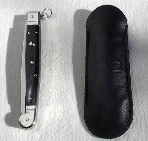 NEW ITALIAN AGA CAMPOLIN 12" SICILIANO RING PULL BRAZILIAN HORN 4 MILL BLADE NICKEL SILVER BOLSTERS