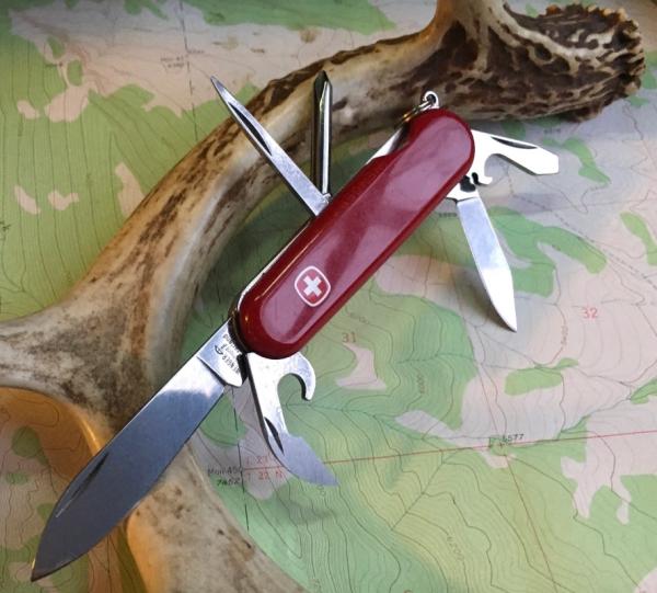 Wenger Delemont  Rare CLIP Secondary Blade Two Layered red Swiss Army Knife (retired), Used