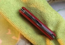 Wenger Delemont  Rare CLIP Secondary Blade Two Layered red Swiss Army Knife (retired), Used