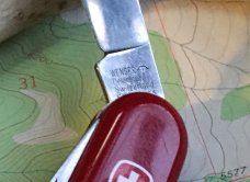 Wenger Delemont  Rare CLIP Secondary Blade Two Layered red Swiss Army Knife (retired), Used