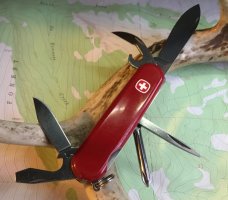 Wenger Delemont  Rare CLIP Secondary Blade Two Layered red Swiss Army Knife (retired), Used