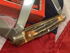 Vintage J A Henckels 3 Blade Stockman Pocket Knife (HK-2-S) with Super Stag Handles -NOS w/ Box Vintage J A Henckels 3 Blade Stockman Pocket Knife (HK-2-S) with Super Stag Handles -NOS w/ Box