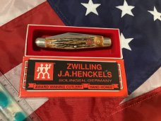 Vintage J A Henckels 3 Blade Stockman Pocket Knife (HK-2-S) with Super Stag Handles -NOS w/ Box Vintage J A Henckels 3 Blade Stockman Pocket Knife (HK-2-S) with Super Stag Handles -NOS w/ Box