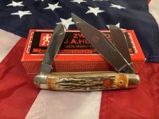 Vintage J A Henckels 3 Blade Stockman Pocket Knife (HK-2-S) with Super Stag Handles -NOS w/ Box Vintage J A Henckels 3 Blade Stockman Pocket Knife (HK-2-S) with Super Stag Handles -NOS w/ Box