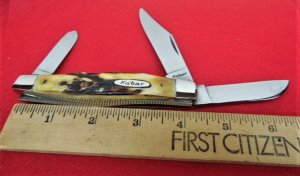 KABAR NICE THICK STAG 4-1/4" PREMIUM STOCKMAN SUPER NICE SHOW WORN CONDITION YEAR 1960s-70s ??