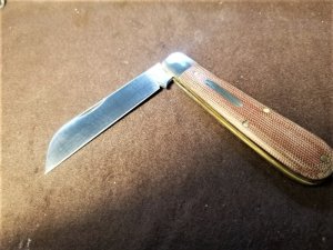 GREAT EASTERN GEC TIDIOUTE NATURAL MICARTA RAM FOOT KNIFE RARE 1 OF 579 MIT #933119