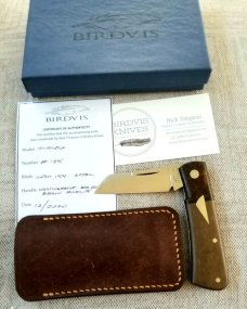 Birdvis Hitchcock...Westy Rag Micarta Bolsters and Richlite scales..Cpm154..3 5/8"..dob 12/2020..New Birdvis Hitchcock...Westy Rag Micarta Bolsters and Richlite scales..Cpm154..3 5/8"..dob 12/2020..New