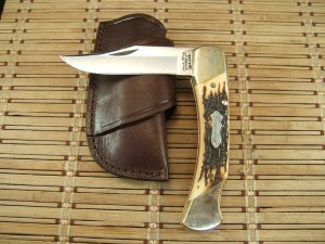 SCHRADE UNCLE HENRY LB8 PAPA BEAR USA MADE LARGE VINTAGE LOCK BACK  LIGHT USE POCKET KNIFE & SHEATH