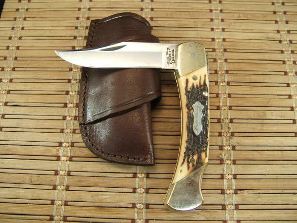 SCHRADE UNCLE HENRY LB8 PAPA BEAR USA MADE LARGE VINTAGE LOCK BACK  LIGHT USE POCKET KNIFE & SHEATH