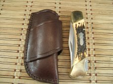 SCHRADE UNCLE HENRY LB8 PAPA BEAR USA MADE LARGE VINTAGE LOCK BACK  LIGHT USE POCKET KNIFE & SHEATH