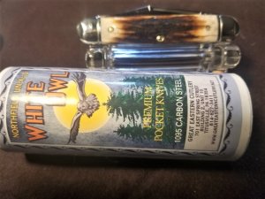 Great Eastern 681221 STAG White Owl Notrhfield UN-X-LD GEC Knife New in Tube with Pin NICE!!! NIT