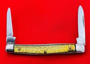 Vintage CASE TESTED XX 2-Blade Pen Folding Pocket Knife Goldstone JCC Stamp Pre-1920